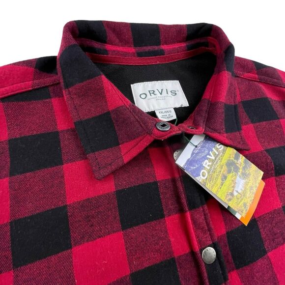 Orvis Pinnacle Shirt Jacket Women XXL Fleece Lined Flannel Shacket Buffalo Plaid - Picture 8 of 16